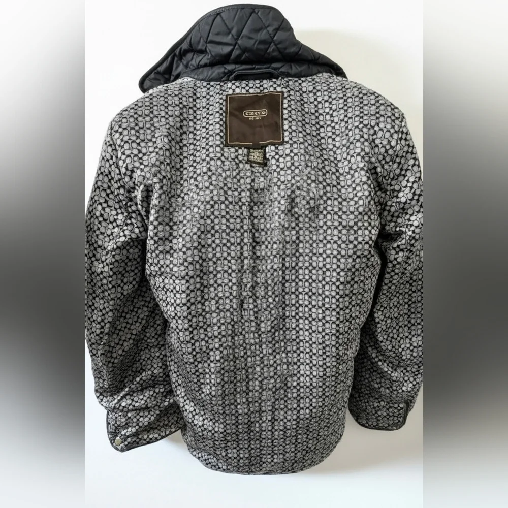 Coach Black Quilted Barn Jacket with Leather Trim | Women's S